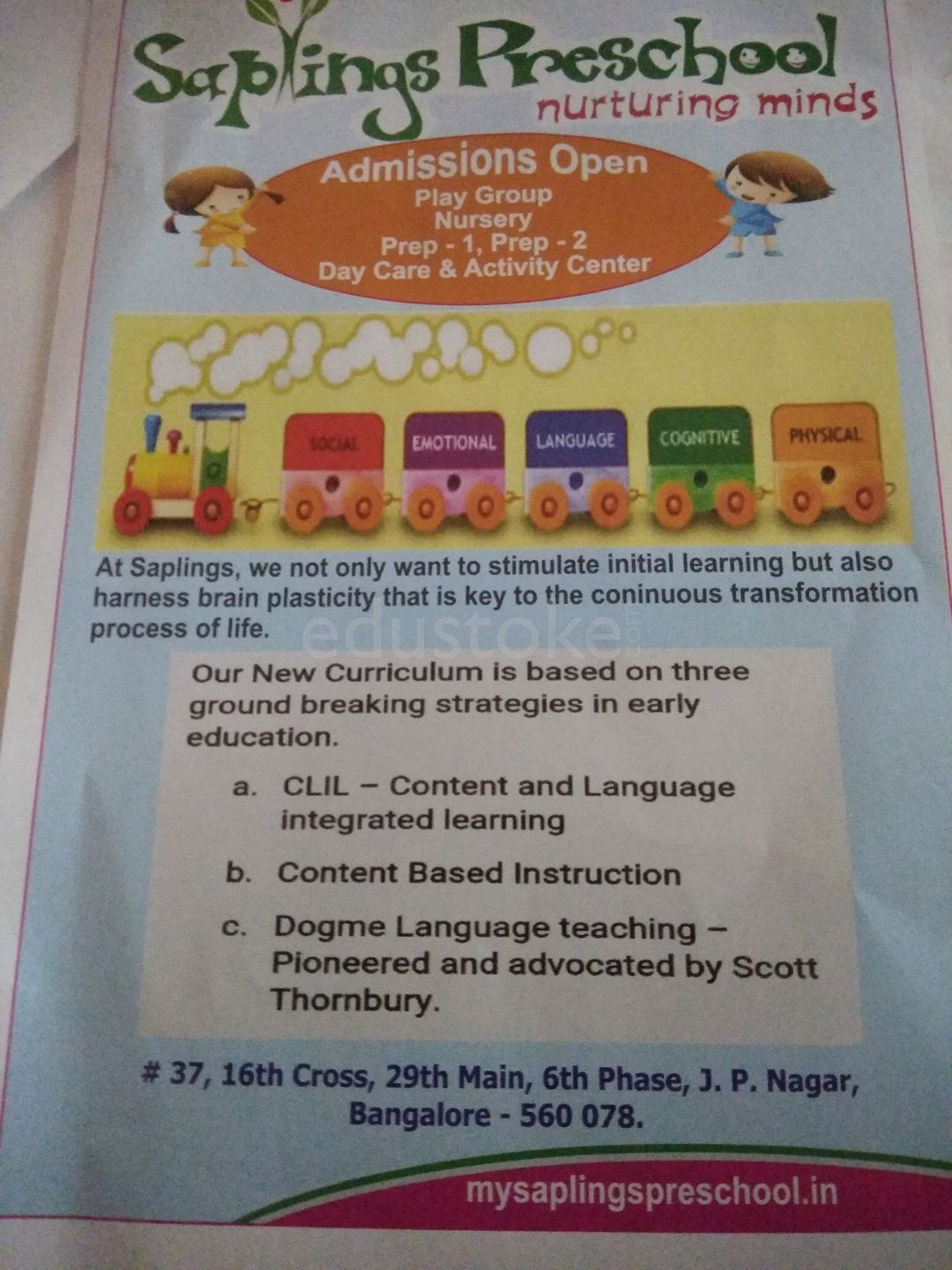  SAPLINGS PRE SCHOOL