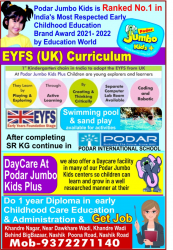 Best Play Schools in Nashik, Podar Jumbo Kids, B/H Mhasoba Temple & Nashik Road Big Bazaar Khandre nagar, Opp.Laxmi Appt.,Near Dawkhare Wadi Nashik Road, Khandre nagar, Nashik