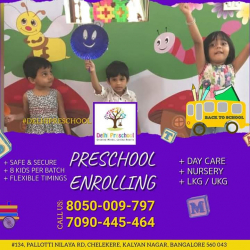 Pre School in Bangalore, DELHI PRESCHOOL, #134, Pallotti Nilaya Rd, Chellikere, 1st block, Meganahalli, Kalyan Nagar, Kalyan Nagar, Bengaluru