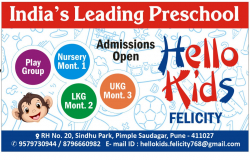 Best Day Care Centres in Pimple Saudagar, Pune, Hello Kids - Felicity, RH no. 20, Sindhu Park, Near Lotus Hospital, Pimple Saudagar, Pune , Pimple Saudagar, Pune