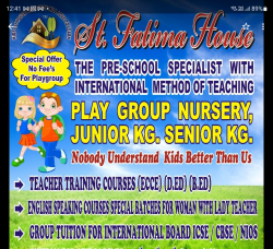 Pre schools, Playschools schools in Goregaon West, Mumbai, St. Fatima House, R2 Building Room No 607 Oshiwara, Jogeshwari Gulshan Nagar West, Oshiwara,Jogeshwari West, Mumbai