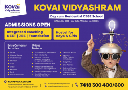 Boarding Schools in Coimbatore, KOVAI VIDYASHRAM, Manickampalayam, Karuvalur road, Kovilpalayam, Coimbatore