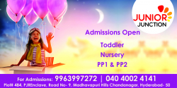 Pre schools, Playschools schools in Chanda Nagar, Hyderabad, Junior Junction Pre School, Deepthi Sree Nagar Rd, PJR Colony, Deepthisri Nagar, PJR Layout,Chanda Nagar, Hyderabad