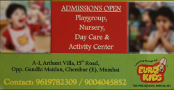 Best Day Care Centres in Borla, Mumbai, Euro Kids Chembur East, A/1, Arihant Villa, 15th Road, Near Gandhi Maidan, Chembur East, Chembur Gaothan,Chembur East, Mumbai